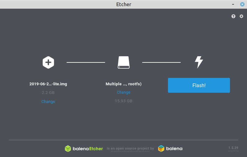 Installing Raspbian Buster Lite via Etcher – first step for our VPN router