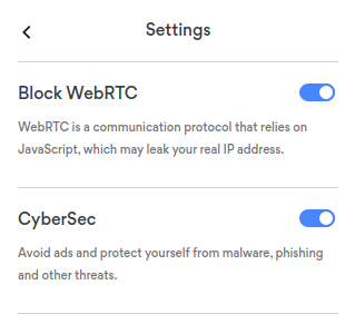 Block WebRTC or use CyberSec for additional security