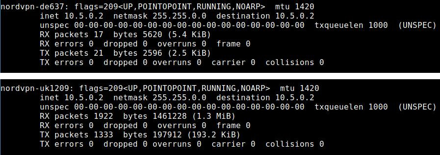 If we use NordLynx / WireGuard the network interfaces have different names