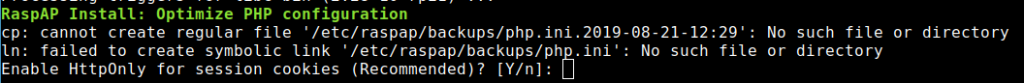 RaspAP: installation PHP configuration