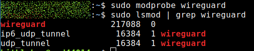 Load the kernel module on the WireGuard VPN server