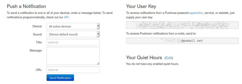 Pushover User Key