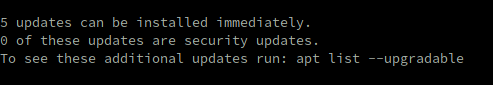 There are 5 updates available for Ubuntu 20.04 - thanks for the ... well ... update