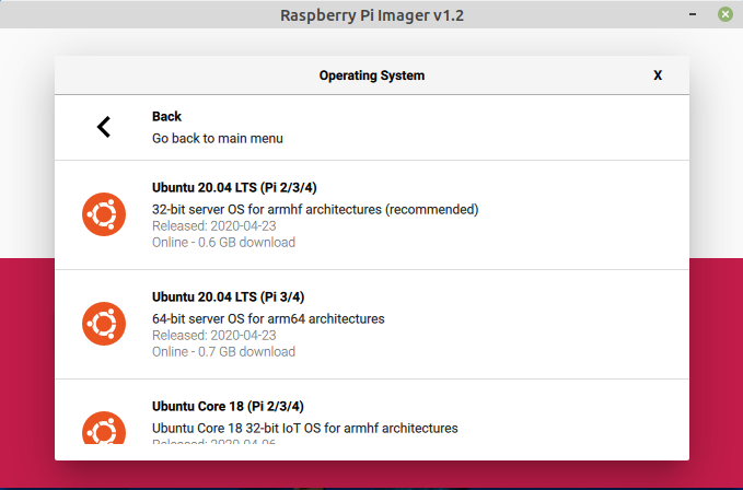 Ubuntu 20.04 LTS Focal Fossa and the Raspberry Pi Imager Tool