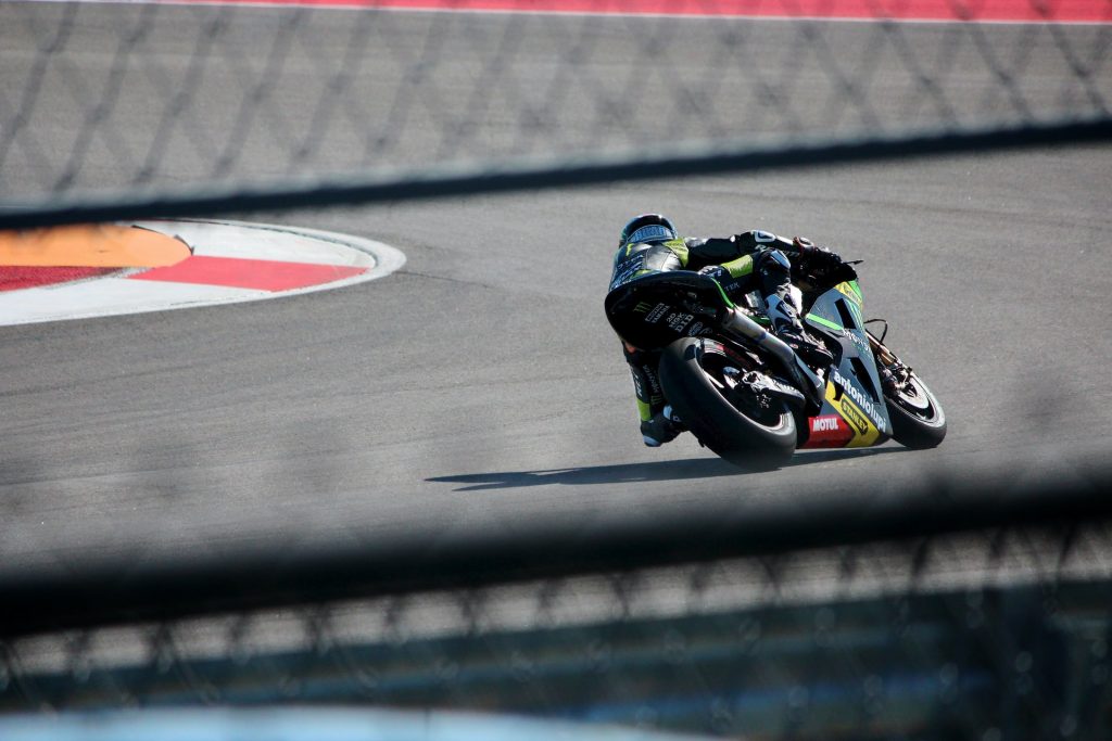 Motorcycle racer on track. 