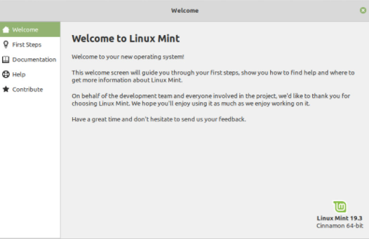Linux Mint after installation.